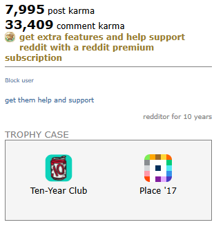 REDDIT ACCOUNT with 41404 karma, Post KARMA 7995 and Comment Karma 33409, 10 years 9 months